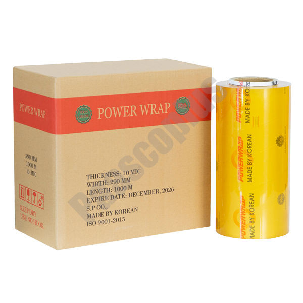 سلفون power wrap عرض 29 سانت ضخامت 10 میکرون طول 1000 متر