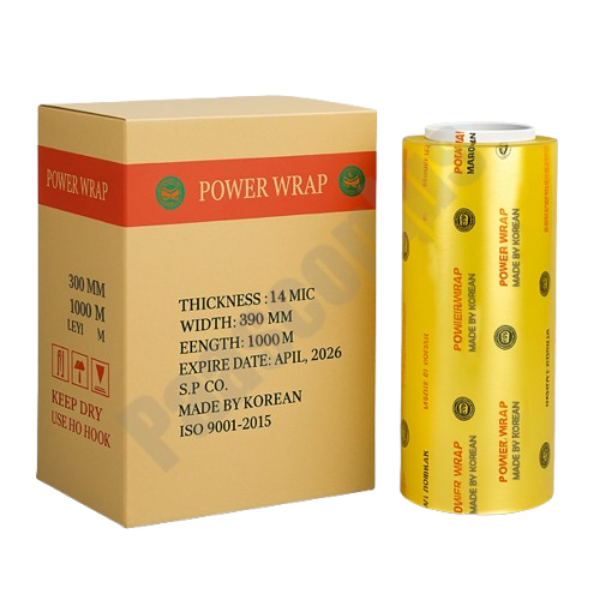 استرچ پاوررپ عرض 39 سانت ضخامت 14 میکرون طول 1000 متر